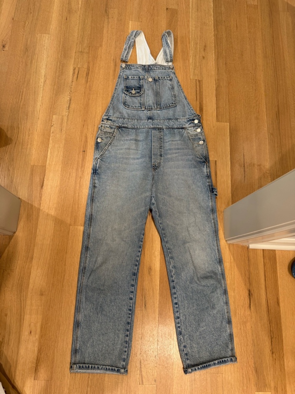 MOTHER Light Wash Denim Women's Overalls